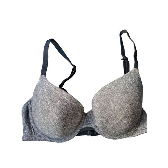 Auden Bra 38B Womens Demi Underwired Grey Black Lightly Lined Everyday - Picture 1 of 8